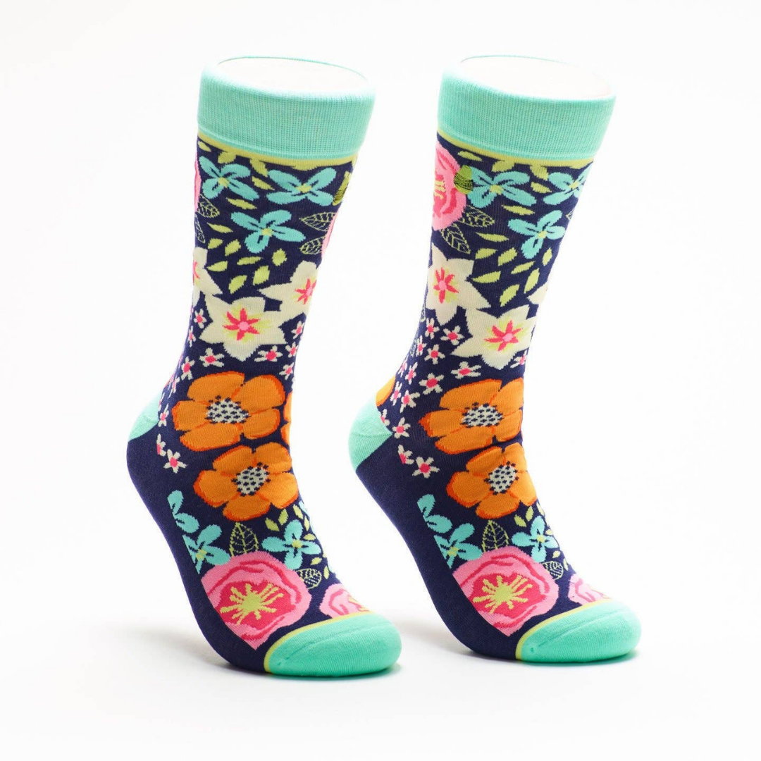 Womens La Vie En Rose Floral Crew Sock