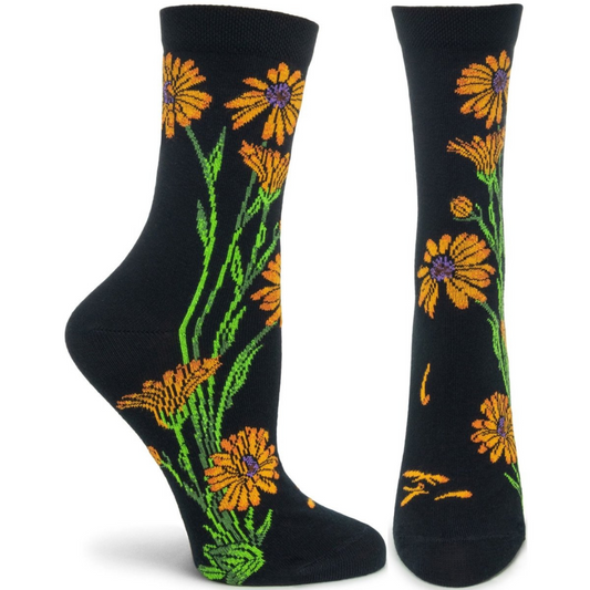 Women's Ozone Apothecary Floral Marigold Sock