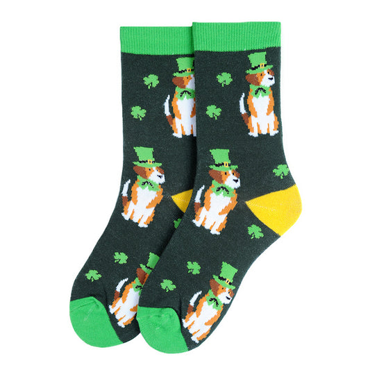 Women's St. Patrick's Day Clover Dog Sock