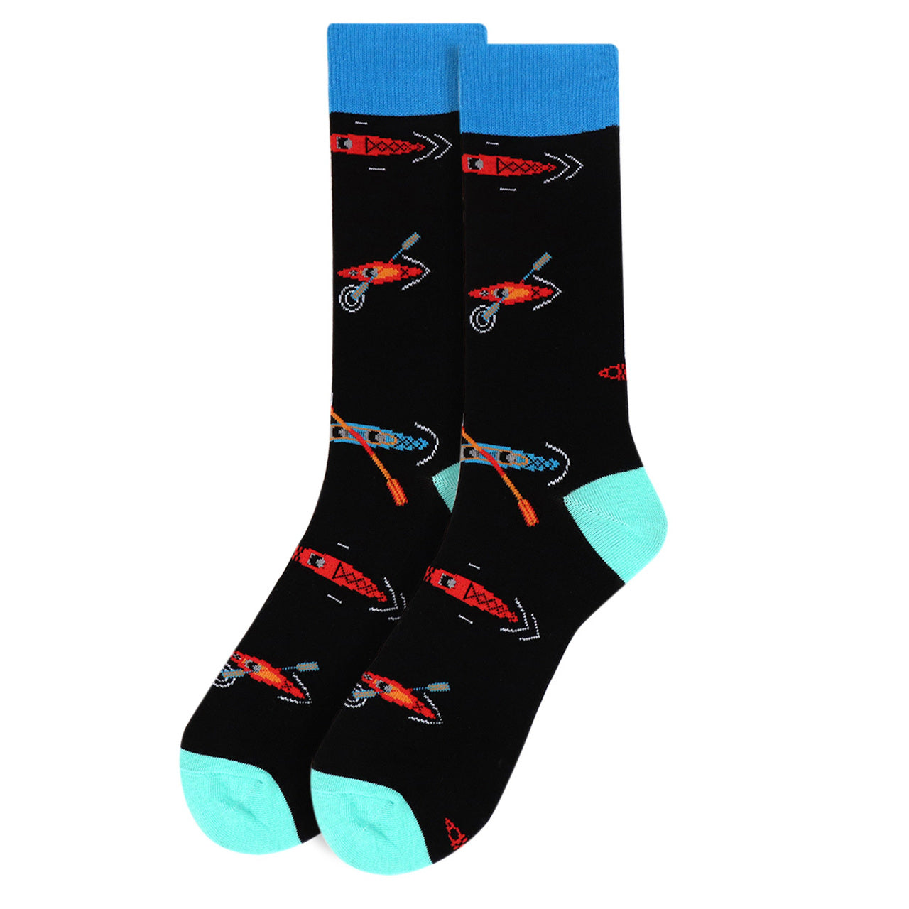 Men's Kayak Crew Socks - blue toe and heel