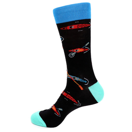 Men's Kayak Crew Socks - blue toe and heel