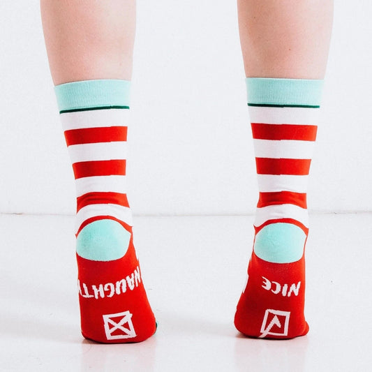 Women's Striped Naughty or Nice Socks - Perfect Gift